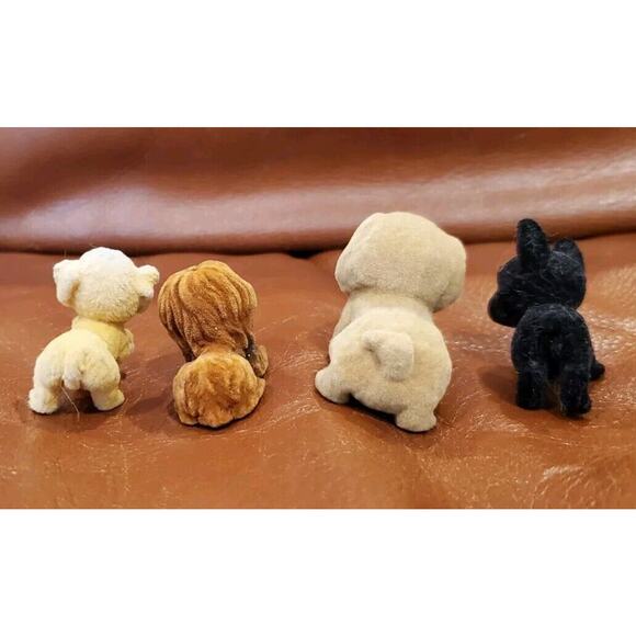 Puppy In My Pocket Set Of 4 Flocked Dogs Collectible Toy Figures Replacements - Picture 3 of 8